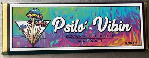 Psilo Vibin Chocolate. Each of our psilo-vibin chocolates are made with premium Belgian chocolate with a curated blend of Puerto Rican psychedelic mushrooms, Golden Teacher and Lizard King.